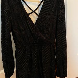 Urban Outfitters Black Velvet Romper